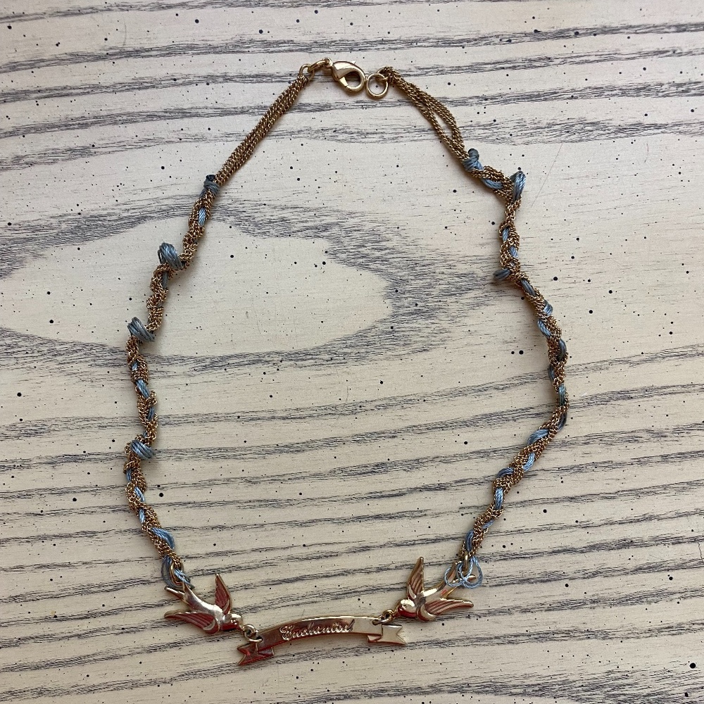 Disney Couture Enchanted Gold & Silk Necklace